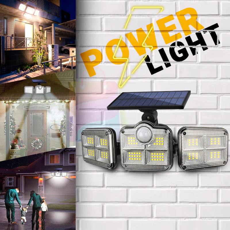 Holofote Solar LED 800W com 3 Cabeças- PowerLight - Loja Marviva