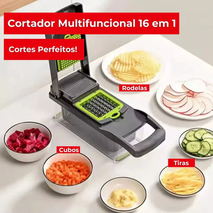 Multi Pro 16 em 1 - Corta, Fatia, Rala e Pica