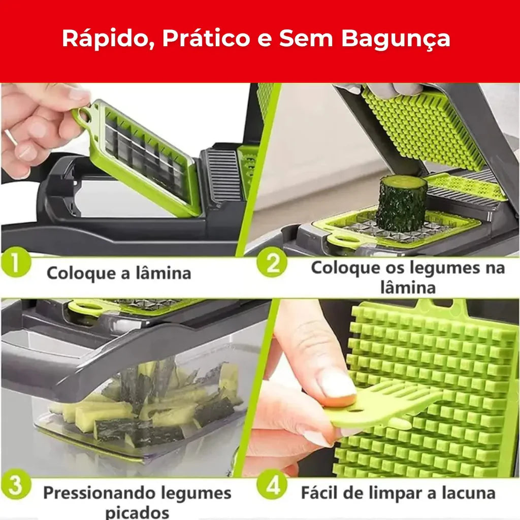 Multi Pro 16 em 1 - Corta, Fatia, Rala e Pica