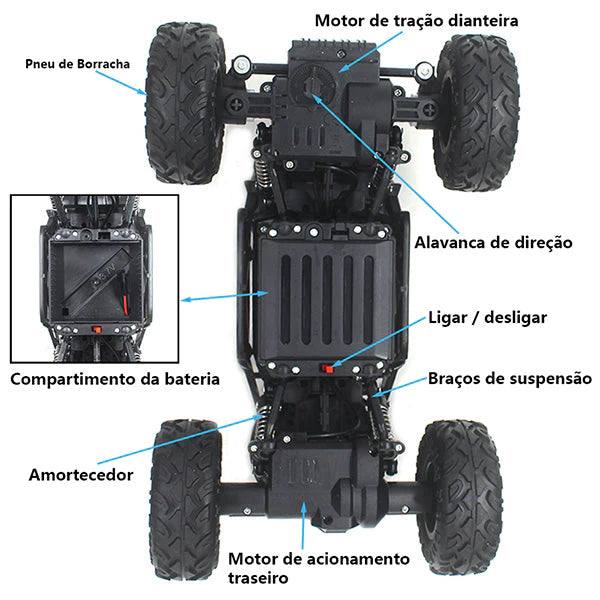 Carrinho de Controle Remoto 4x4 - Off Road (Bateria Recarregável) - Loja Marviva