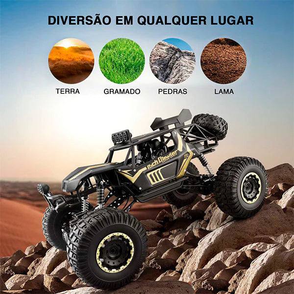 Carrinho de Controle Remoto 4x4 - Off Road (Bateria Recarregável)