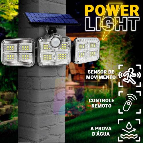 Holofote Solar LED 800W com 3 Cabeças- PowerLight - Loja Marviva