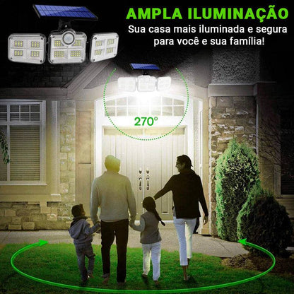 Holofote Solar LED 800W com 3 Cabeças- PowerLight - Loja Marviva